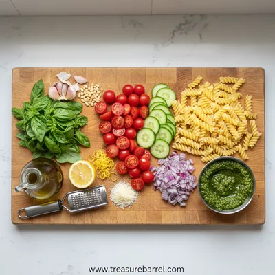 Pesto Pasta Salad – Fresh Quick Comfort Recipe - cooking process