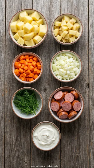 Polish Potato Soup Recipe - Cozy Family Favorite - ingredients preparation