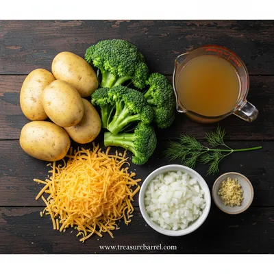 Crockpot Potato Broccoli Cheddar Soup - cooking process