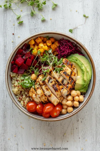 Rainbow Buddha Bowl Recipe - ready to serve