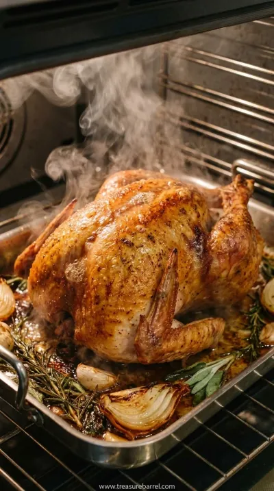 Roast Turkey Recipe: Perfectly Cooked Holiday Meal - cooking process