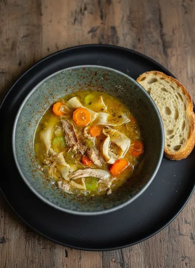Roasted Chicken Noodle Soup – Easy From‑Scratch Recipe - ready to serve