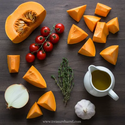 Roasted Pumpkin and Tomato Soup - cooking process