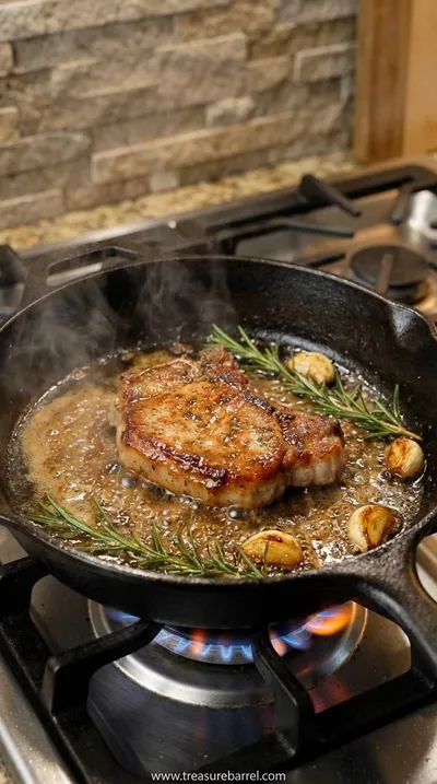 Rosemary Garlic Butter Pork Chops: Savory Comfort Food - cooking process