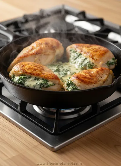 Easy Gourmet Ruth's Chris Stuffed Chicken - ingredients preparation