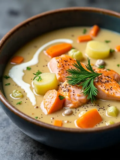 Salmon Chowder Soup - cooking process
