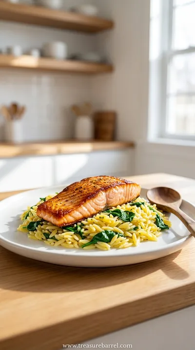 Seared Salmon with Lemon Orzo: Quick Comfort Meal