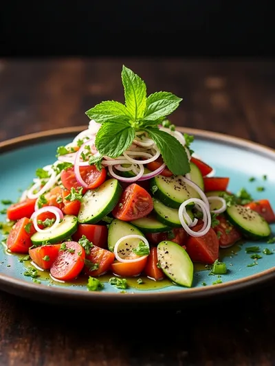 Easy Shirazi Salad Recipe - ready to serve
