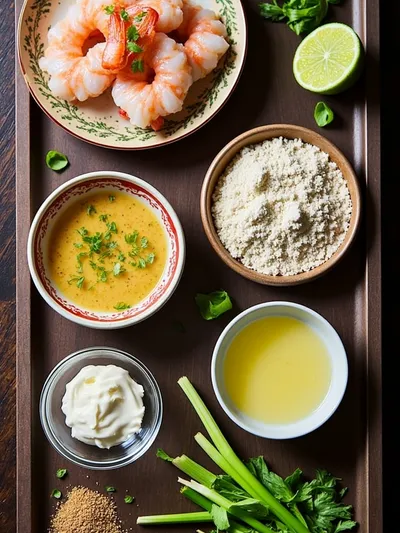 Shrimp Fritters With Lime Mayonnaise - ingredients preparation