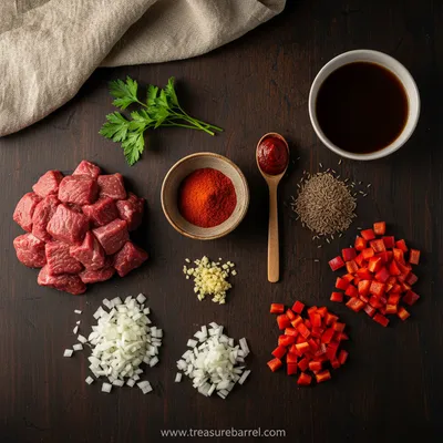 Slow-Cooked Beef Goulash - cooking process