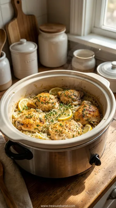 Slow Cooker Lemon Herb Chicken and Rice Recipe