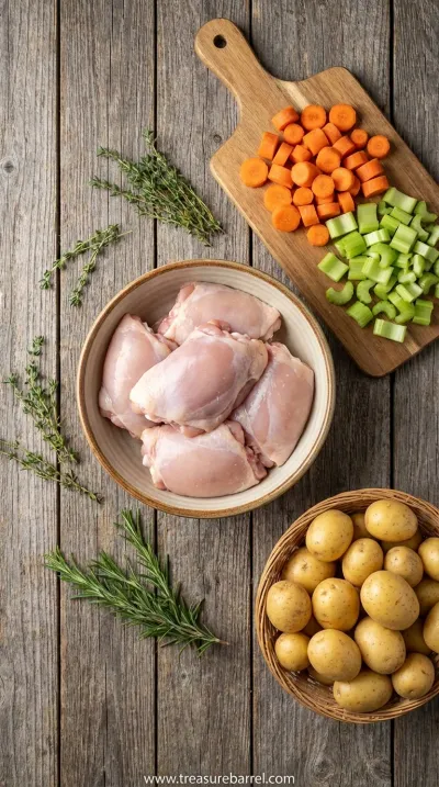 Slow Cooker Chicken Stew Recipe: Cozy Warm Meal - ingredients preparation