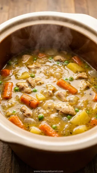 Slow Cooker Chicken Stew Recipe: Cozy Warm Meal - cooking process