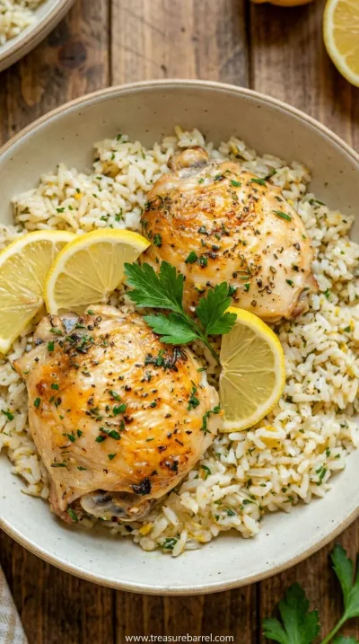 Slow Cooker Lemon Herb Chicken and Rice Recipe - ready to serve