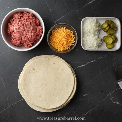 Smashburger Qesadillas - Mini Kitchen Magic - ingredients preparation