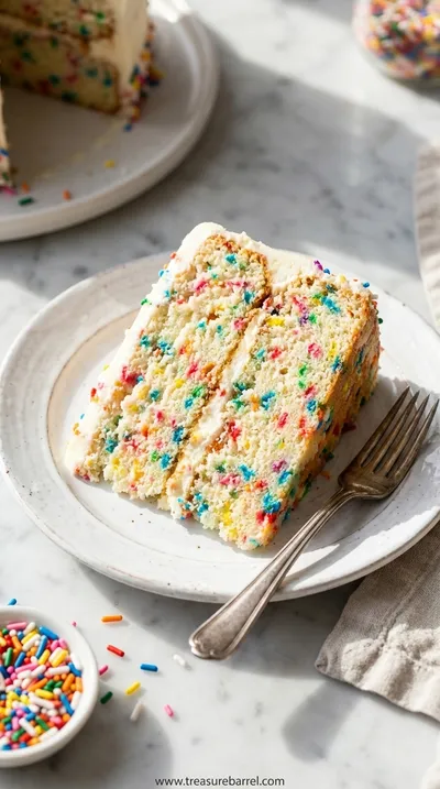 Soft & Moist Funfetti Cake: Easy Baking Recipe - ready to serve