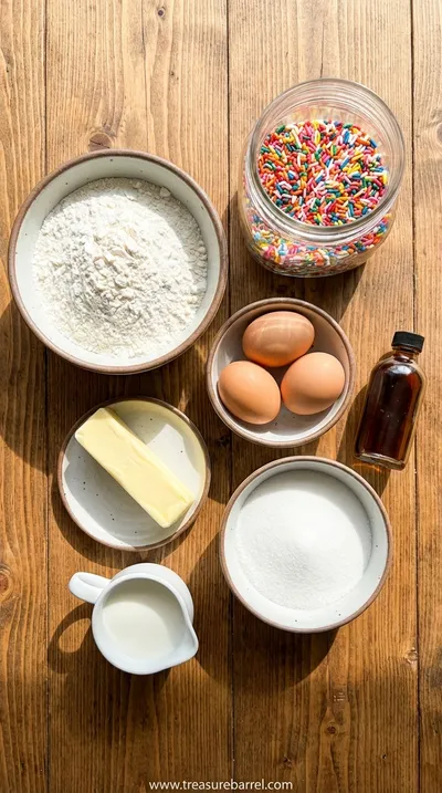Soft & Moist Funfetti Cake: Easy Baking Recipe - ingredients preparation
