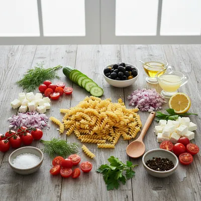 Soslu Makarna Salatası - cooking process