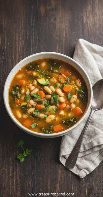 Hearty Minestrone Soup - ready to serve