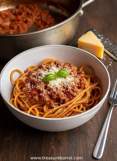 Freezer Friendly Spaghetti Bolognese - ready to serve