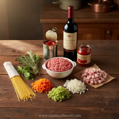 Classic Spaghetti Bolognese With Hearty Meat Sauce - cooking process
