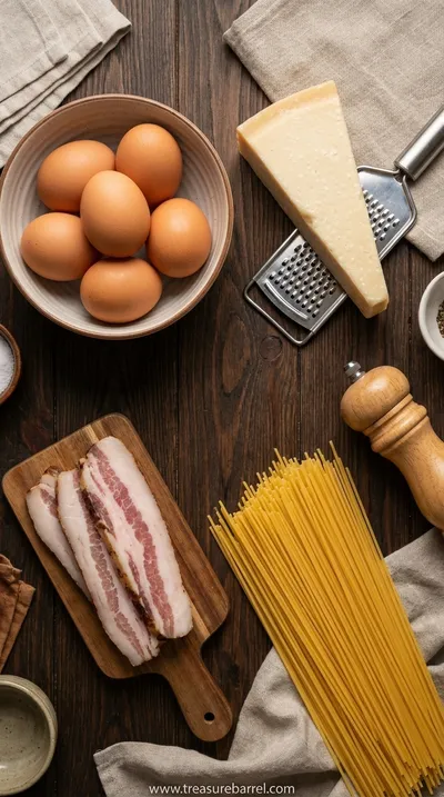 Spaghetti Carbonara: Classic Comfort Pasta Dish - ingredients preparation