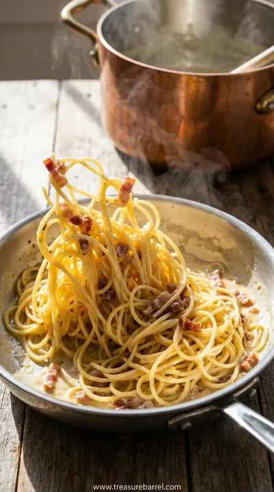 Spaghetti Carbonara: Classic Comfort Pasta Dish - cooking process