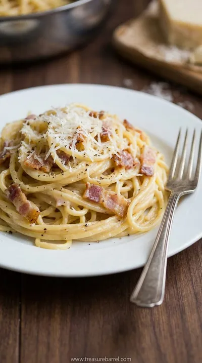 Spaghetti Carbonara: Classic Comfort Pasta Dish - ready to serve