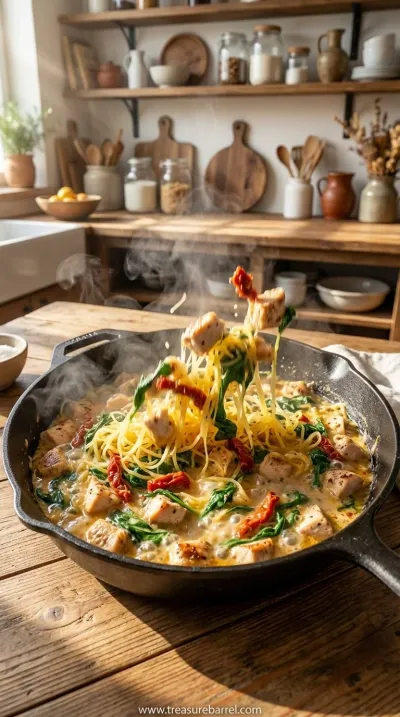 Cozy Spaghetti Squash with Chicken and Veggies - cooking process