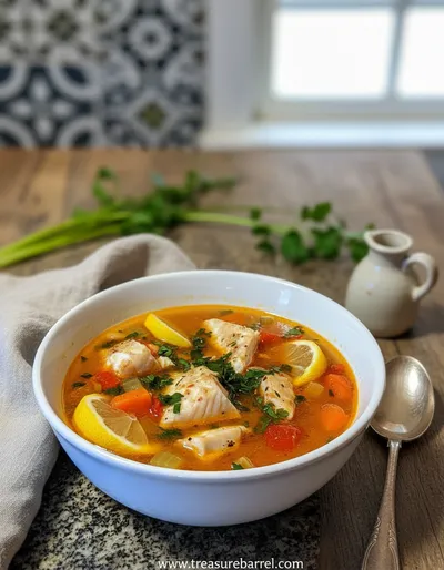 Spicy Lemon Fish Soup Recipe - ready to serve