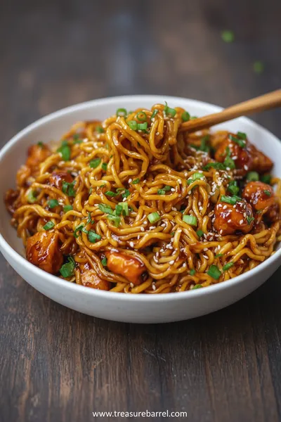 Sticky Garlic Chicken Noodles: Easy Weeknight Dinner - ready to serve