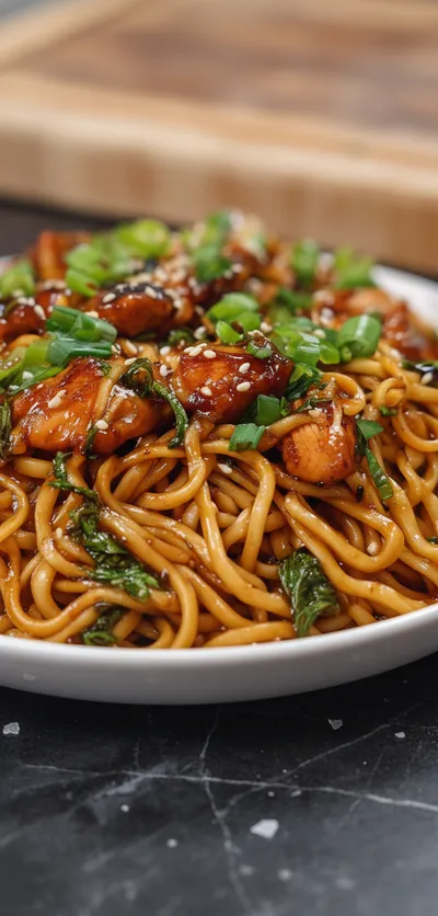 Sticky Garlic Chicken Noodles – High‑Protein Quick Dinner