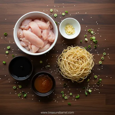 Sticky Garlic Chicken Noodles: Easy Weeknight Dinner - ingredients preparation