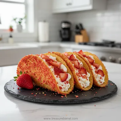 Strawberry Crunch Cheesecake Tacos