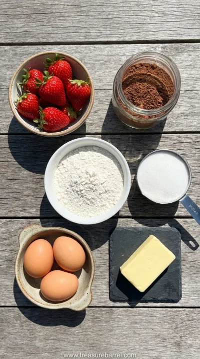 Strawberry Chocolate Cake Recipe: Sweet Baking Treat - ingredients preparation