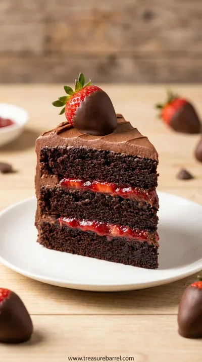 Strawberry Chocolate Cake Recipe: Sweet Baking Treat - ready to serve