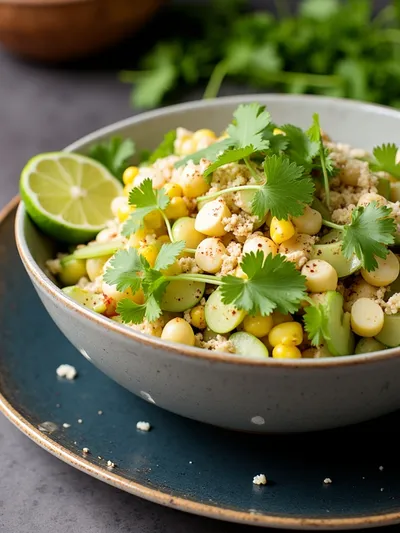 Street Corn Creamy Cucumber Salad – Fresh Twist - cooking process
