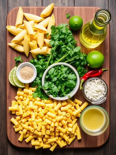 Street Corn Pasta Salad - ingredients preparation