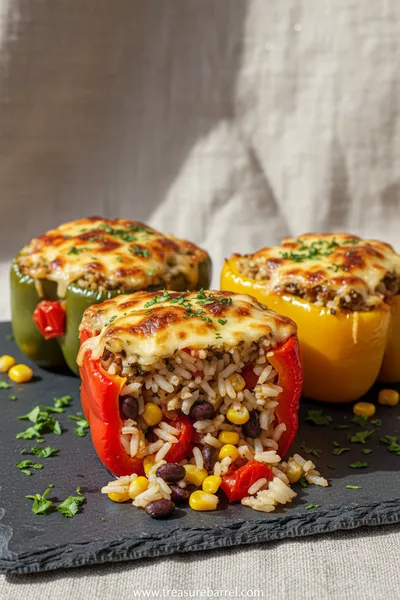Stuffed Bell Peppers with Rice & Veggies Recipe