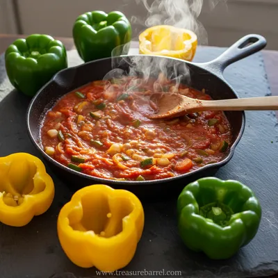 Stuffed Bell Peppers with Rice & Veggies Recipe - cooking process