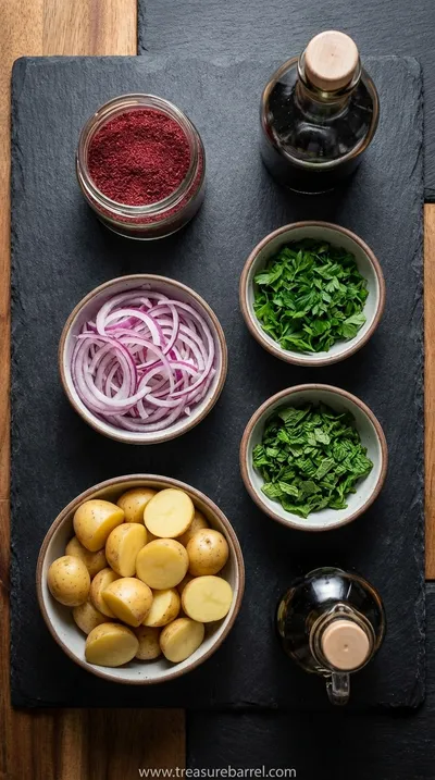 Sumac Potato Salad: Mediterranean-Inspired Recipe - ingredients preparation
