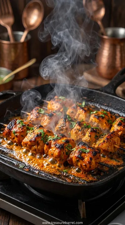 Tandoori Chicken Tikka Skewers: Flavorful Grilled Delight - cooking process