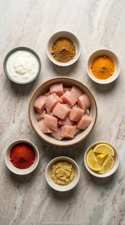 Tandoori Chicken Tikka Skewers: Flavorful Grilled Delight - ingredients preparation