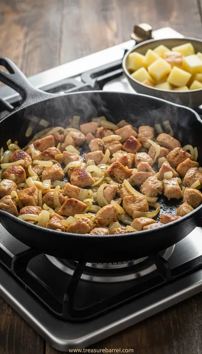 Tasty Turkey and Potato Casserole - ingredients preparation