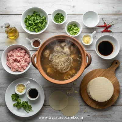 Cozy Thai Potsticker Soup with Flavorful Broth - cooking process