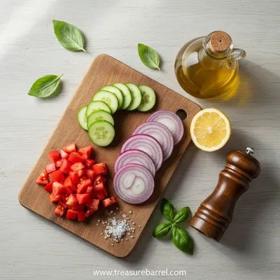 Tomato Cucumber Onion Salad - cooking process