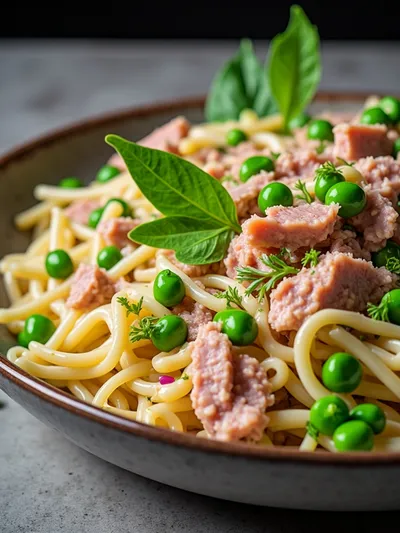 Healthy Tuna Pasta Salad with Peas