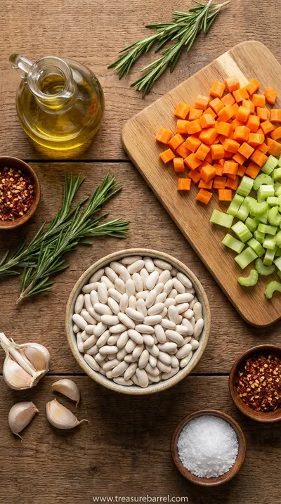 Hearty Tuscan White Bean Soup Recipe - ingredients preparation