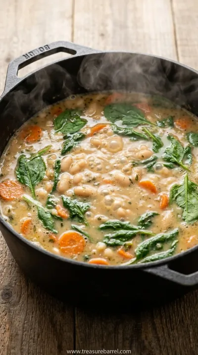 Best Tuscan White Bean Soup - Vegetarian Recipe - cooking process