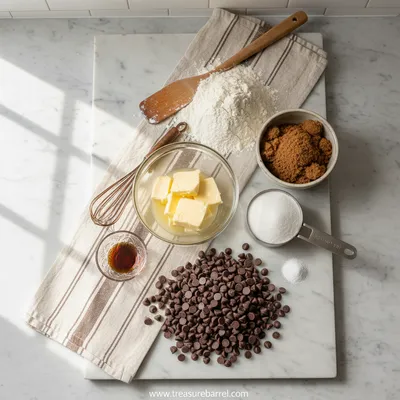 Ultra Thick Bakery Style Chocolate Chip Cookies - ingredients preparation